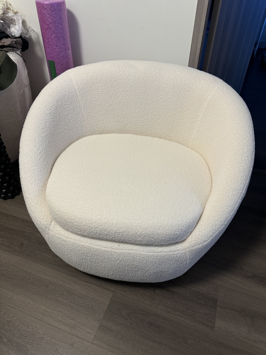 Nina White Boucle Lounge/Accent Chair - photo 2