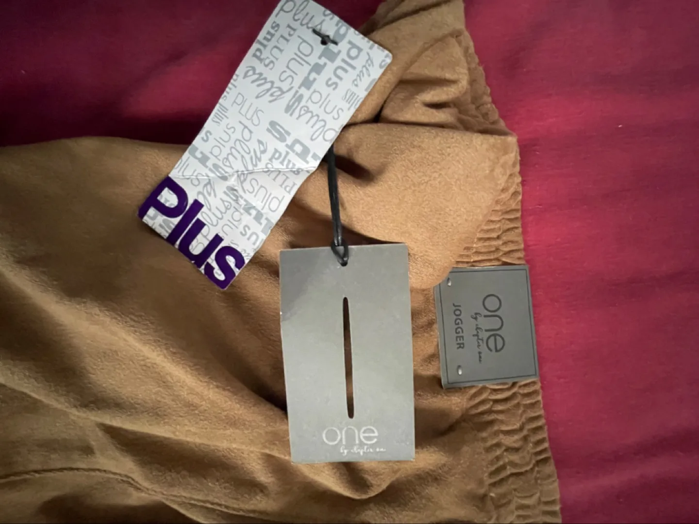 One by Dylex Plus Size Joggers - Size N - Brown Suede image indicator(2)