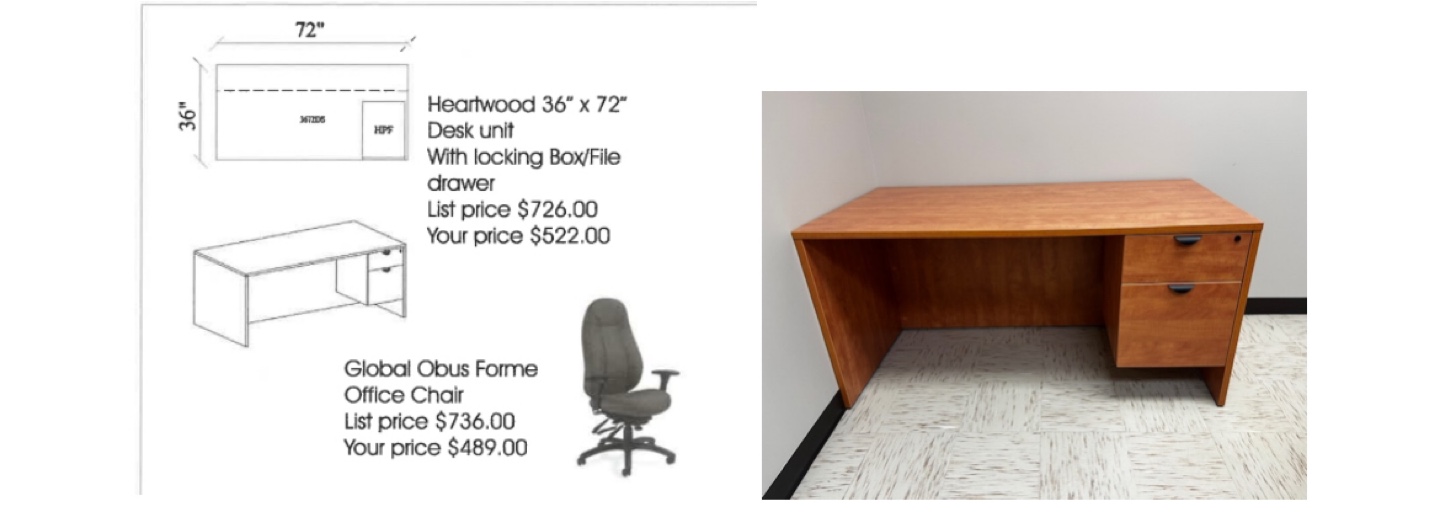 Used Office Desk with Locking File Drawer