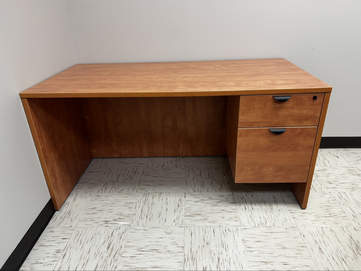 Used Office Desk with Locking File Drawer - photo 2