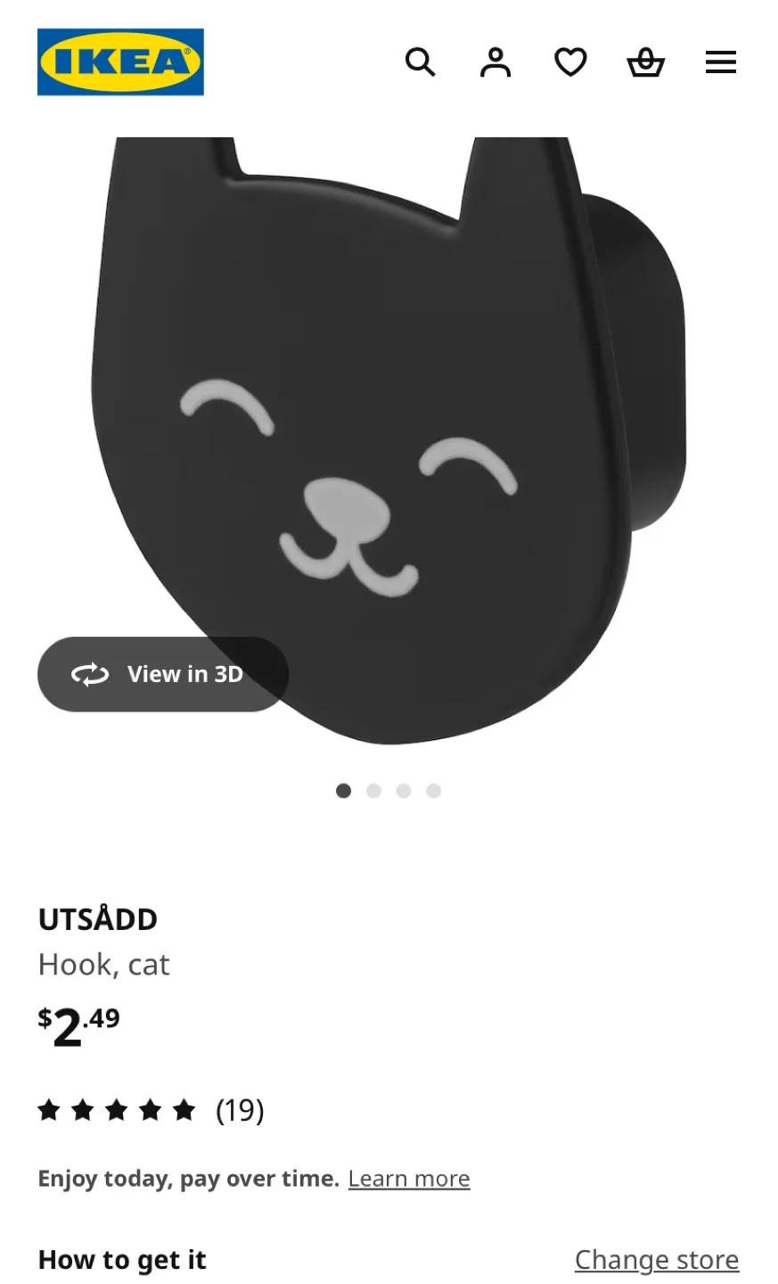 ‼️MOVING SALE‼️ IKEA UTSÄDD Cat Hooks - Set of Three image indicator(3)