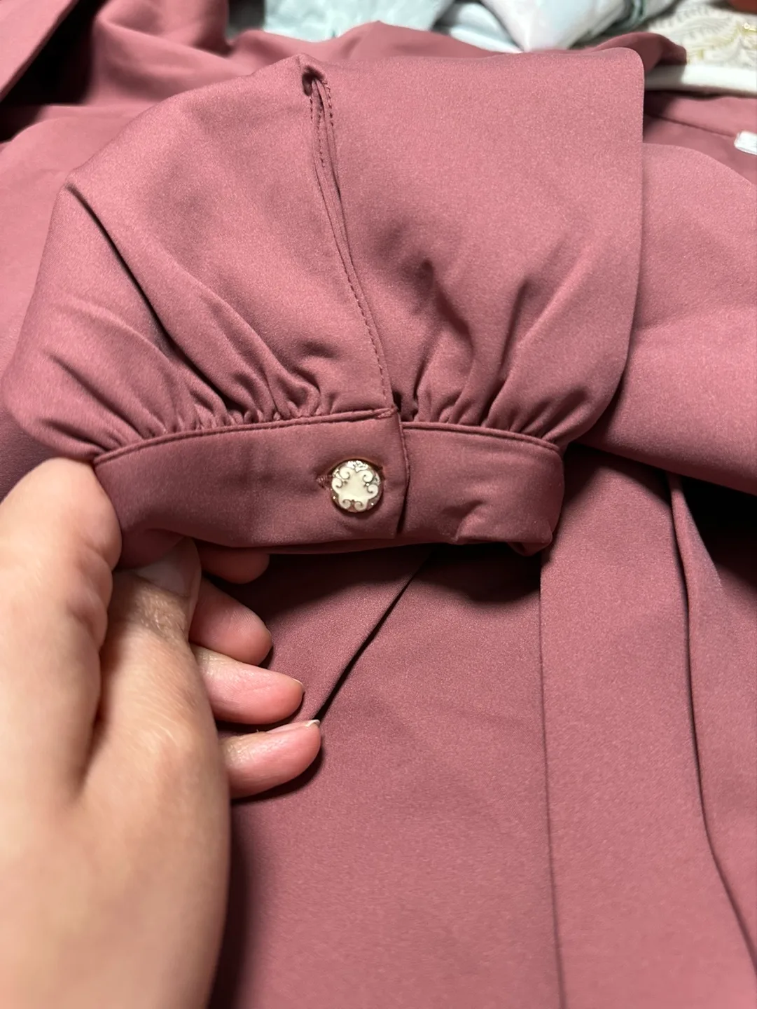 Dusty Rose Blouse with Tie Neck Detail image indicator(3)