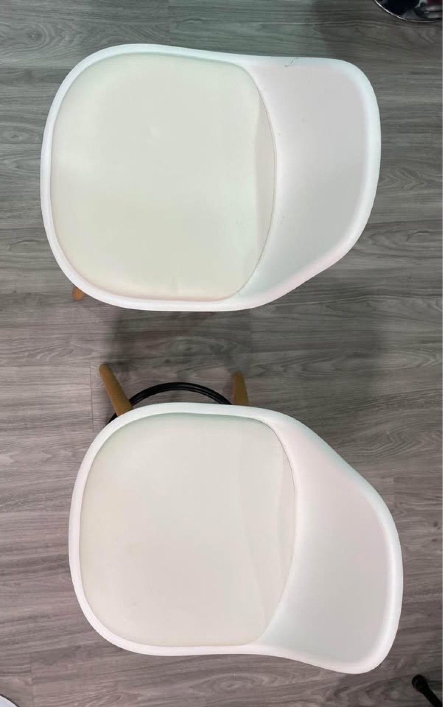 Pair of White and Wood Counter Height Stools - photo 2