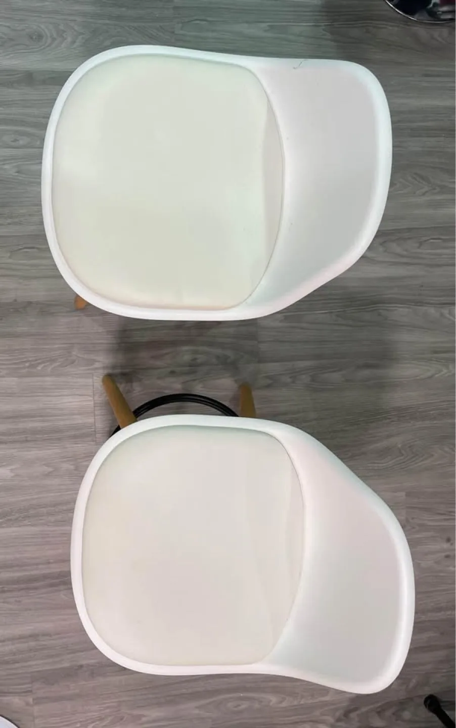 Pair of White and Wood Counter Height Stools image indicator(2)