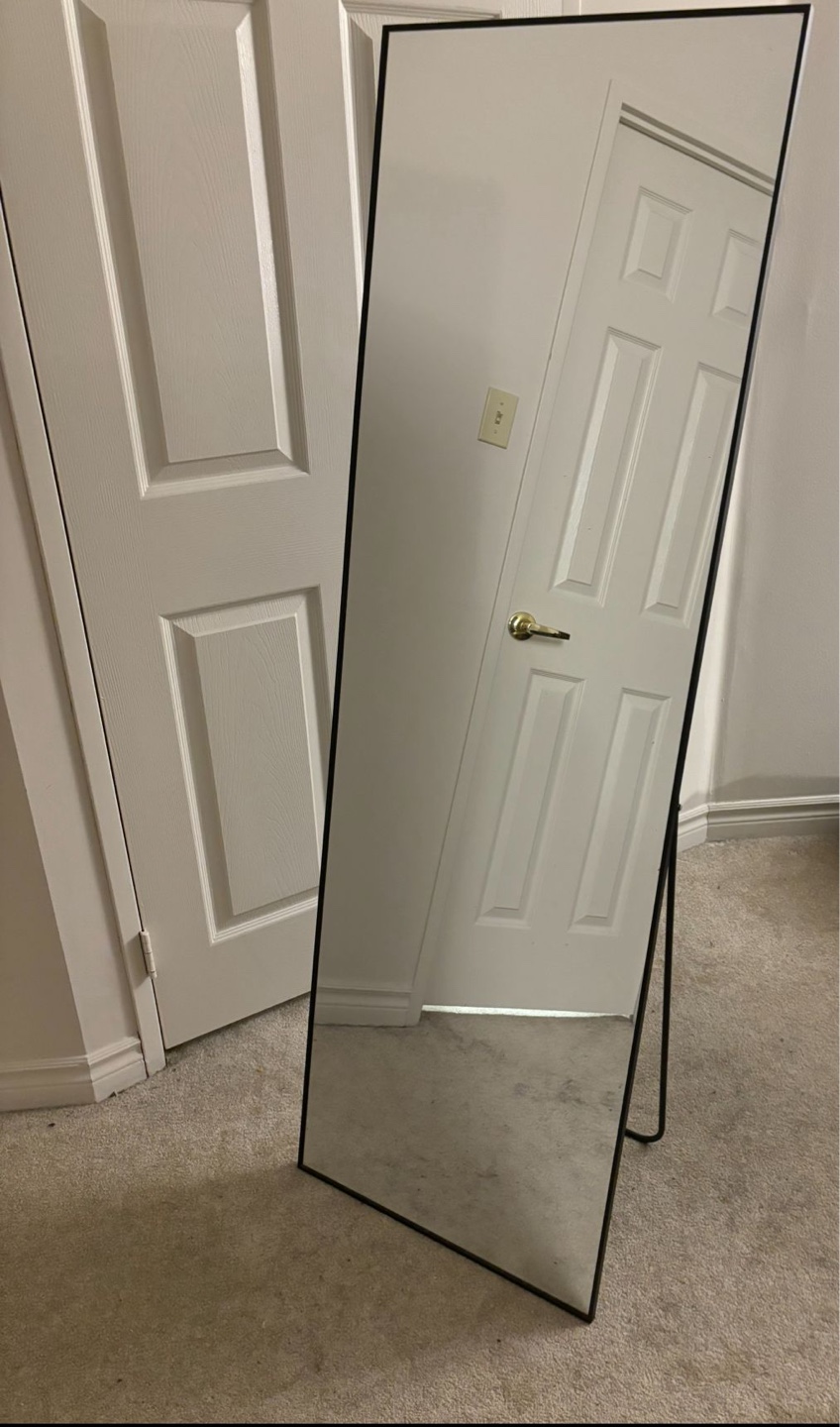 Full-Length Freestanding Mirror with Black Frame - photo 2