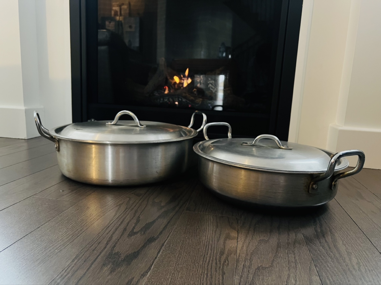 Metal finish cooking pots (extra large and large)