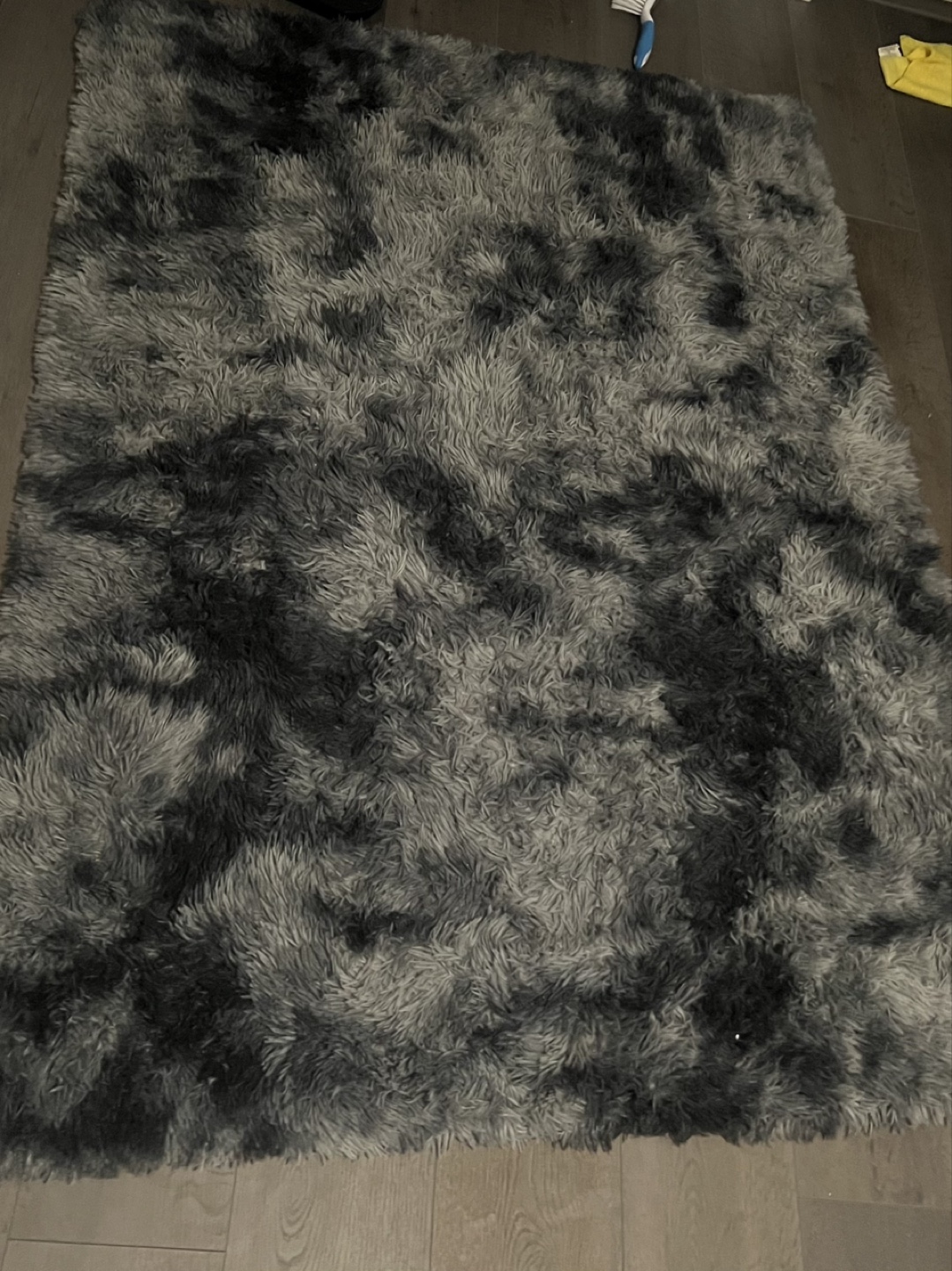 Grey and Black Fluffy Rugs