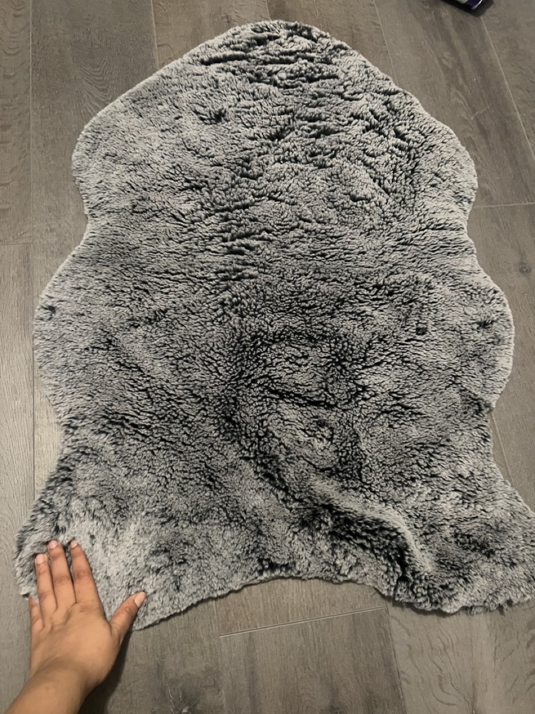 Grey and Black Fluffy Rugs - photo 2