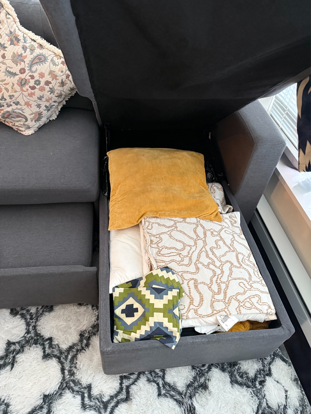 Grey Sectional Sofa with Storage - photo 3