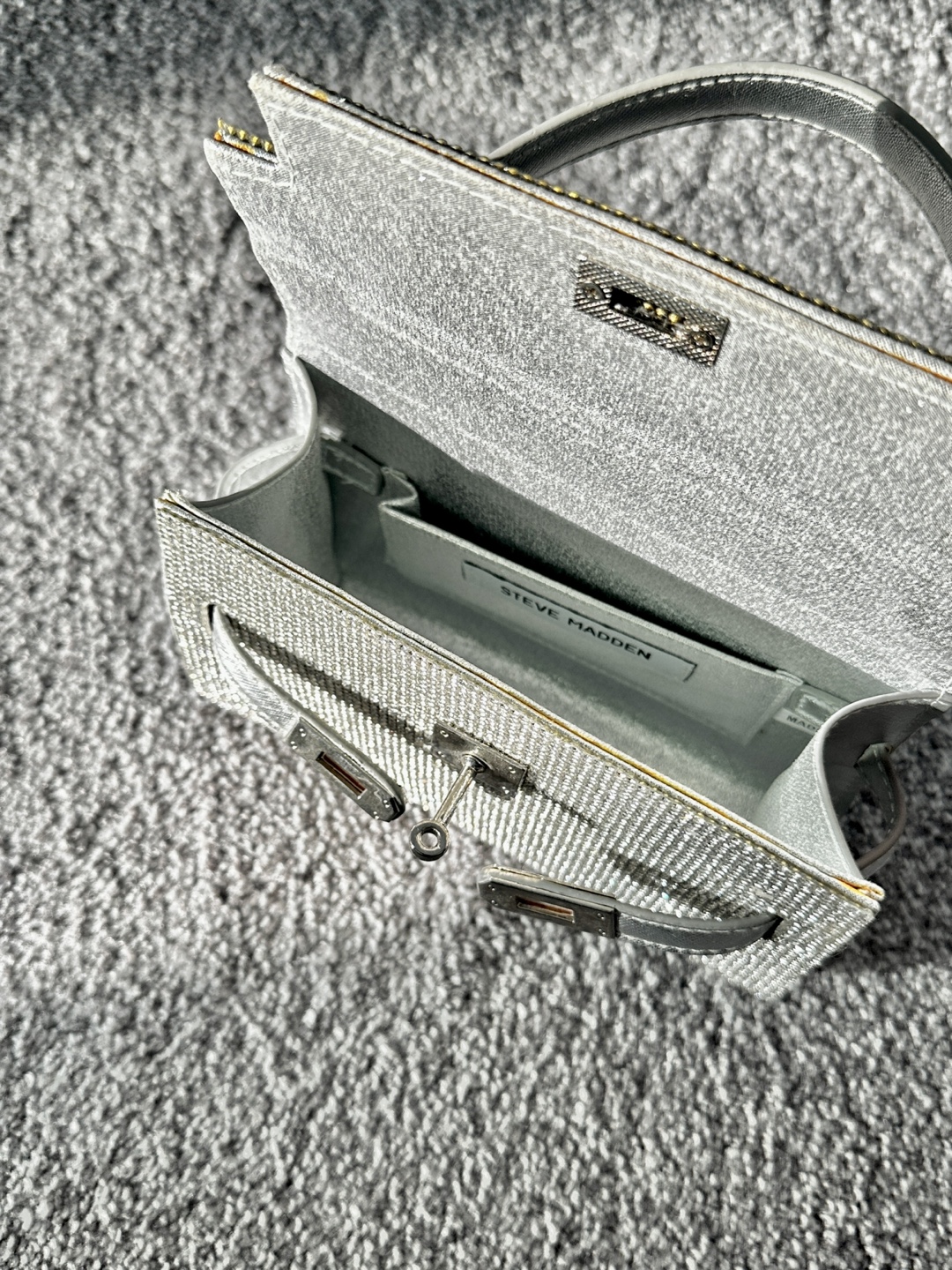 Steve Madden Silver Rhinestone Mini Handbag - photo 5