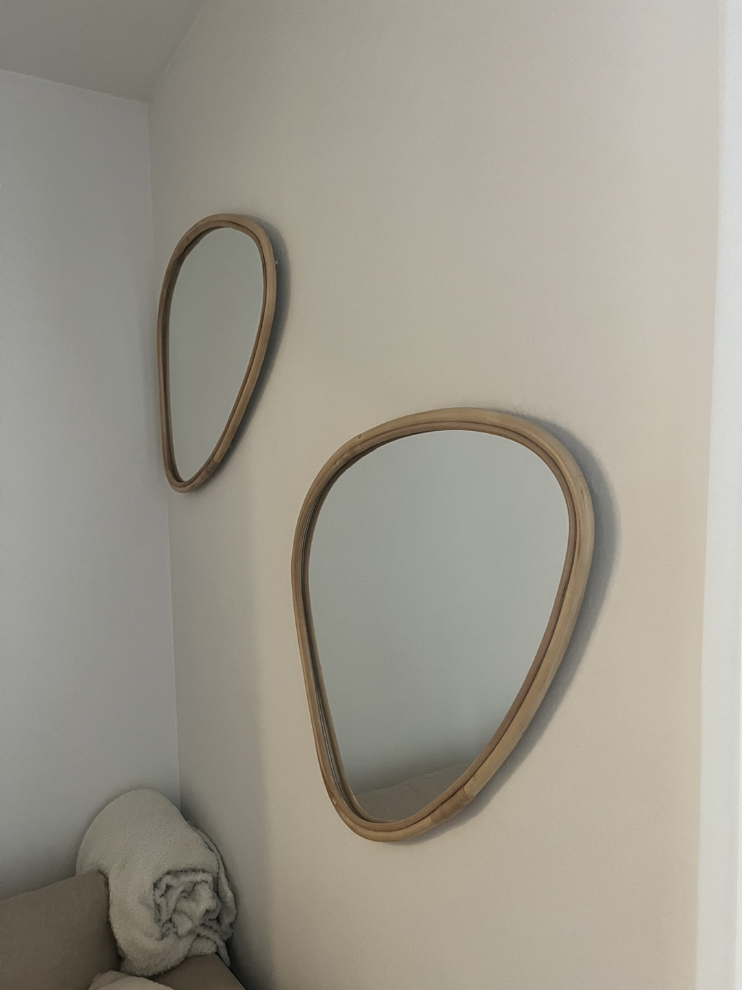 IKEA Set of 2 Organic Modern Bamboo Wall Mirrors