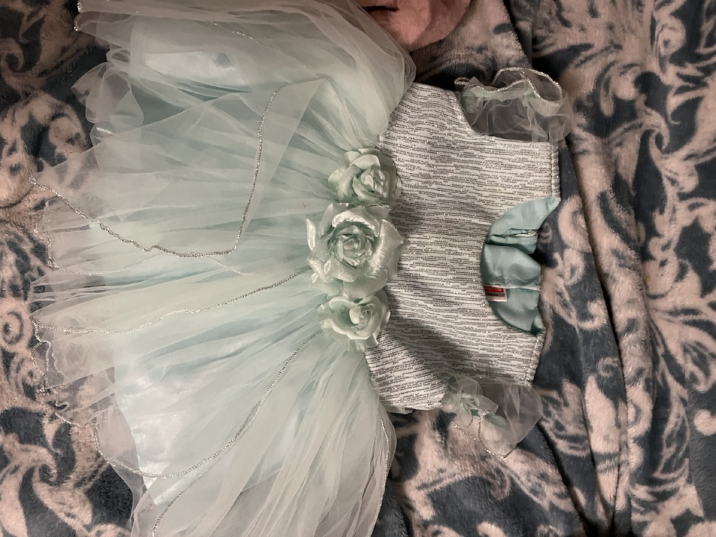 Girls' Party Dresses - Mint Green and Red