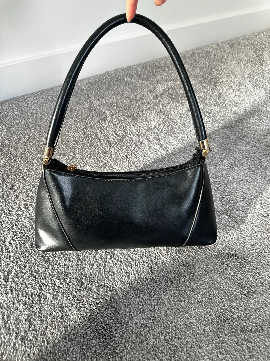 Black baguette shoulder bag thumbnail