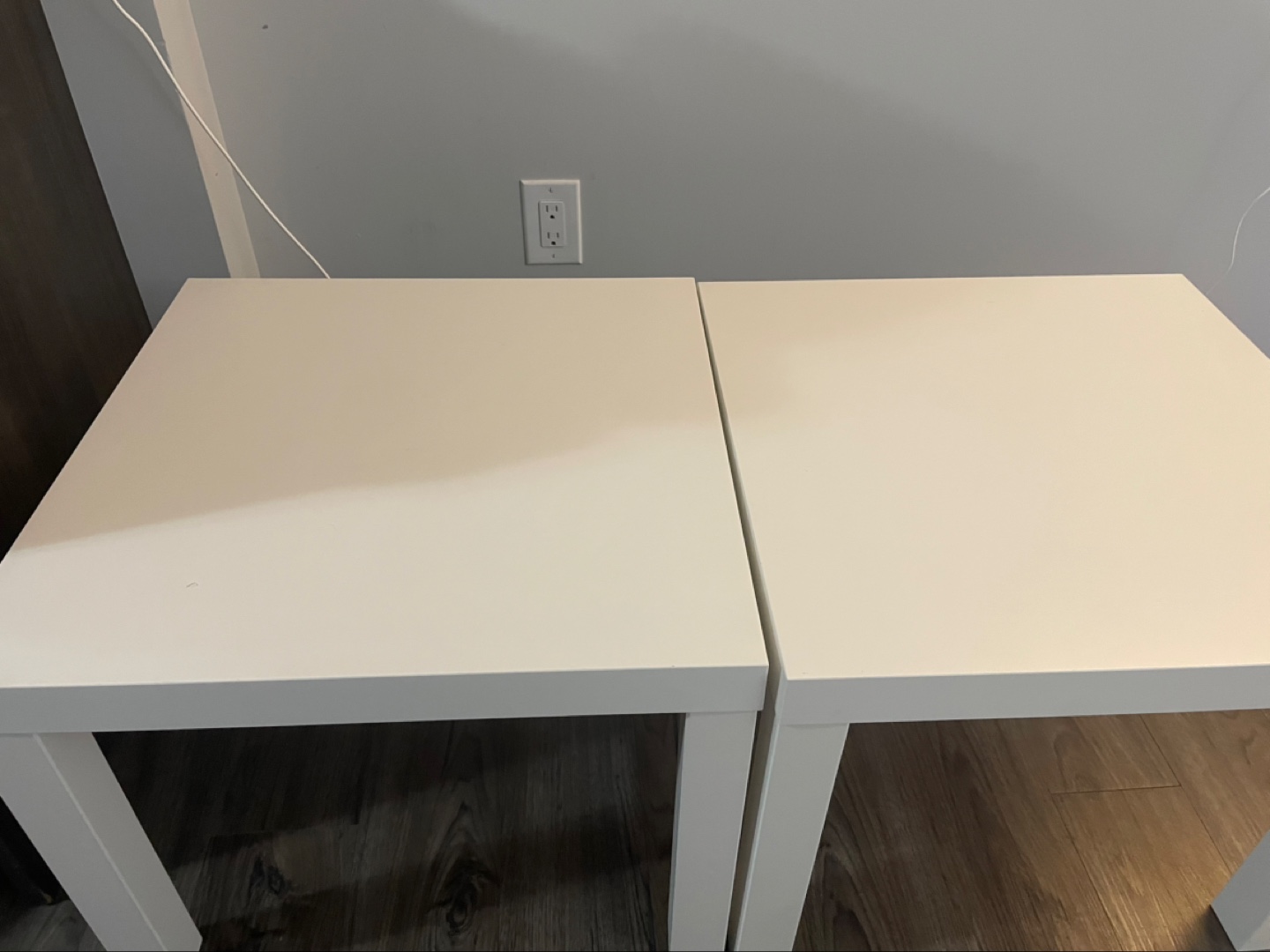 (Urgent)Pair of White IKEA Lack Side Tables