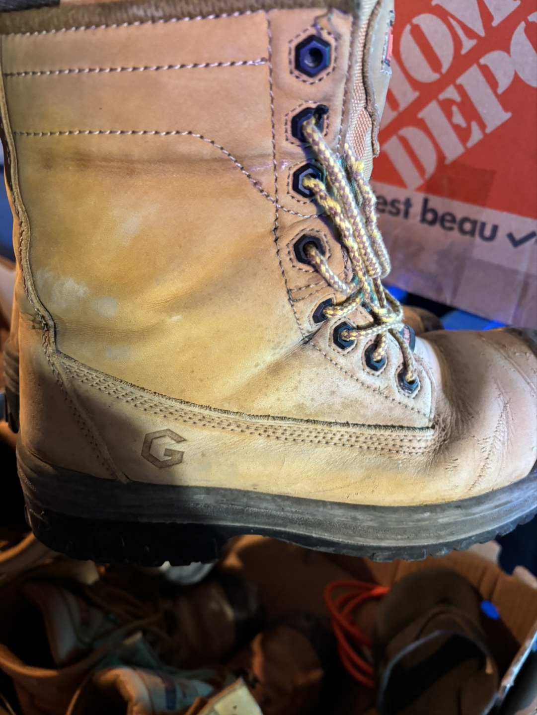 Used J&B Goodhue Men's Size 9.5 Wheat Work Boots - photo 4