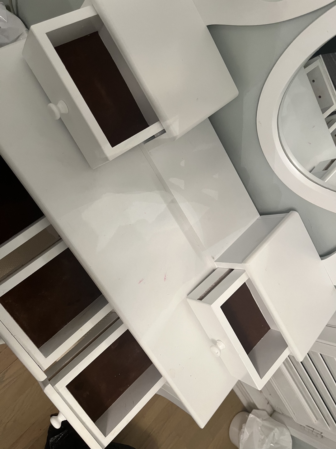 White Vanity Set with Mirror and Stool - photo 5