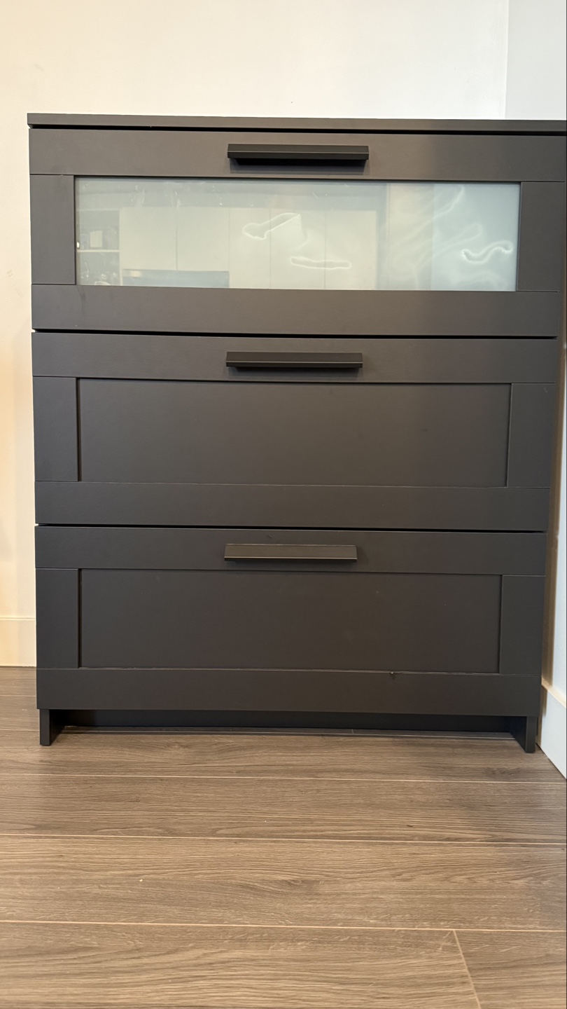 IKEA MALM 3-Drawer Chest Black-Brown - photo 2