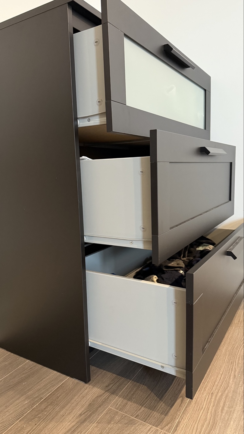 IKEA MALM 3-Drawer Chest Black-Brown - photo 3