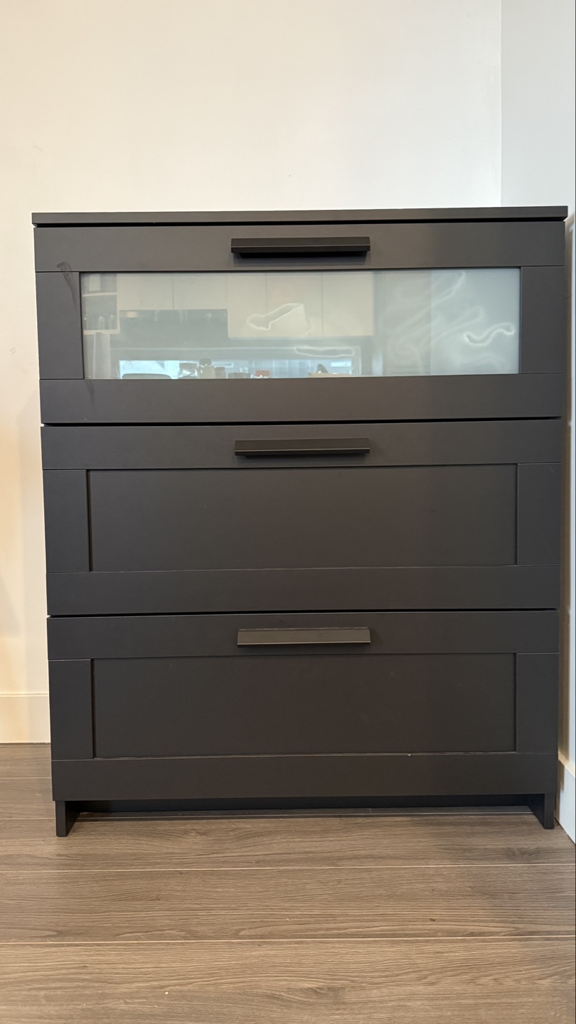 IKEA MALM 3-Drawer Chest Black-Brown - photo 4