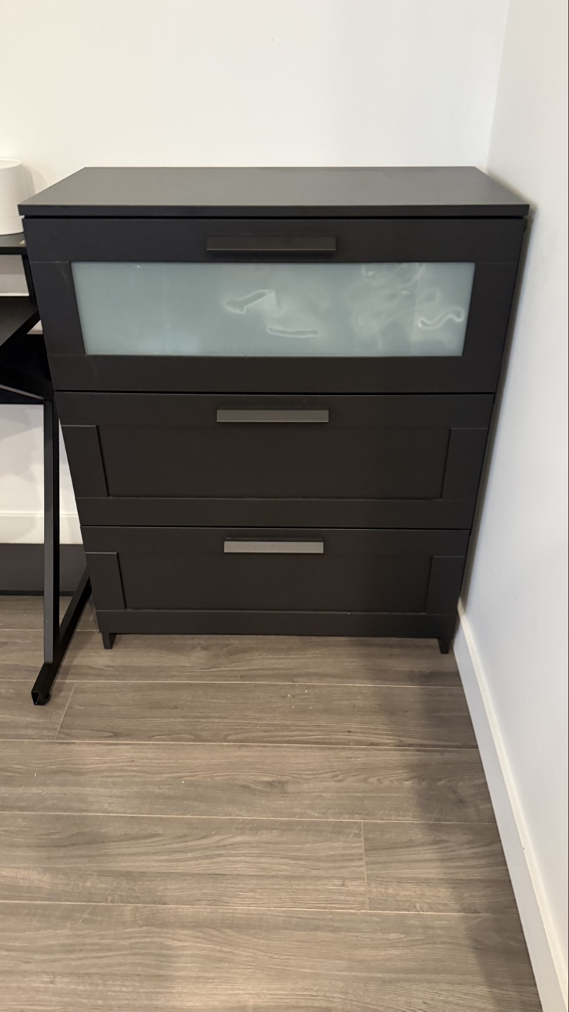 IKEA MALM 3-Drawer Chest Black-Brown - photo 5