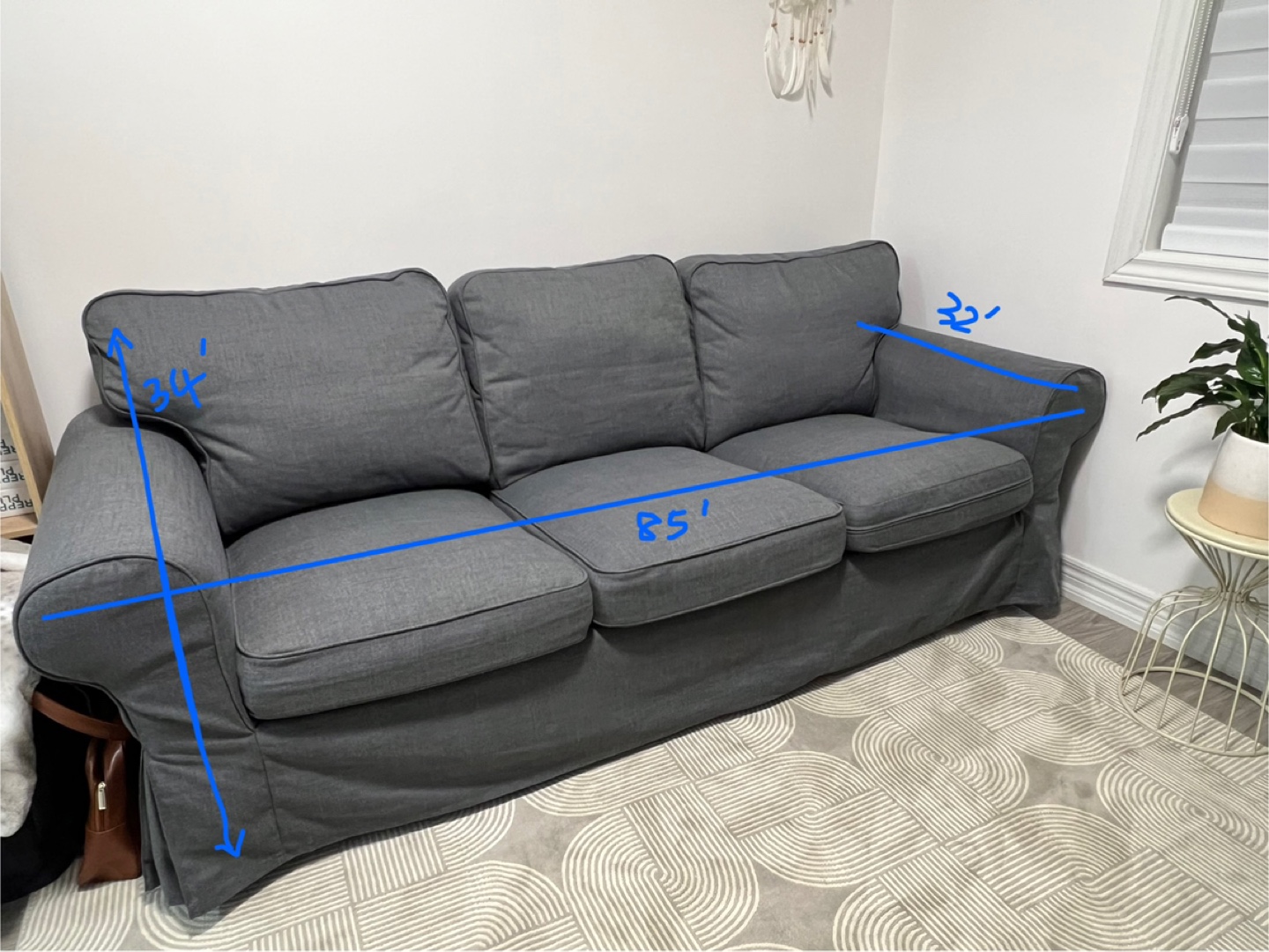 IKEA 3-seat Sofa -  Grey - photo 2