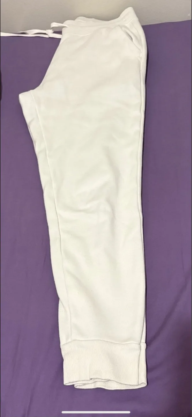 Women UNIQLO Off White Fleece-Lined Jogger - Size Small image indicator(4)