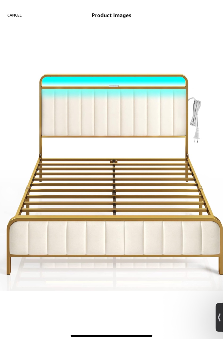 NO LIGHTS. $100 - Full (Double) Metal Bed Frame - photo 4