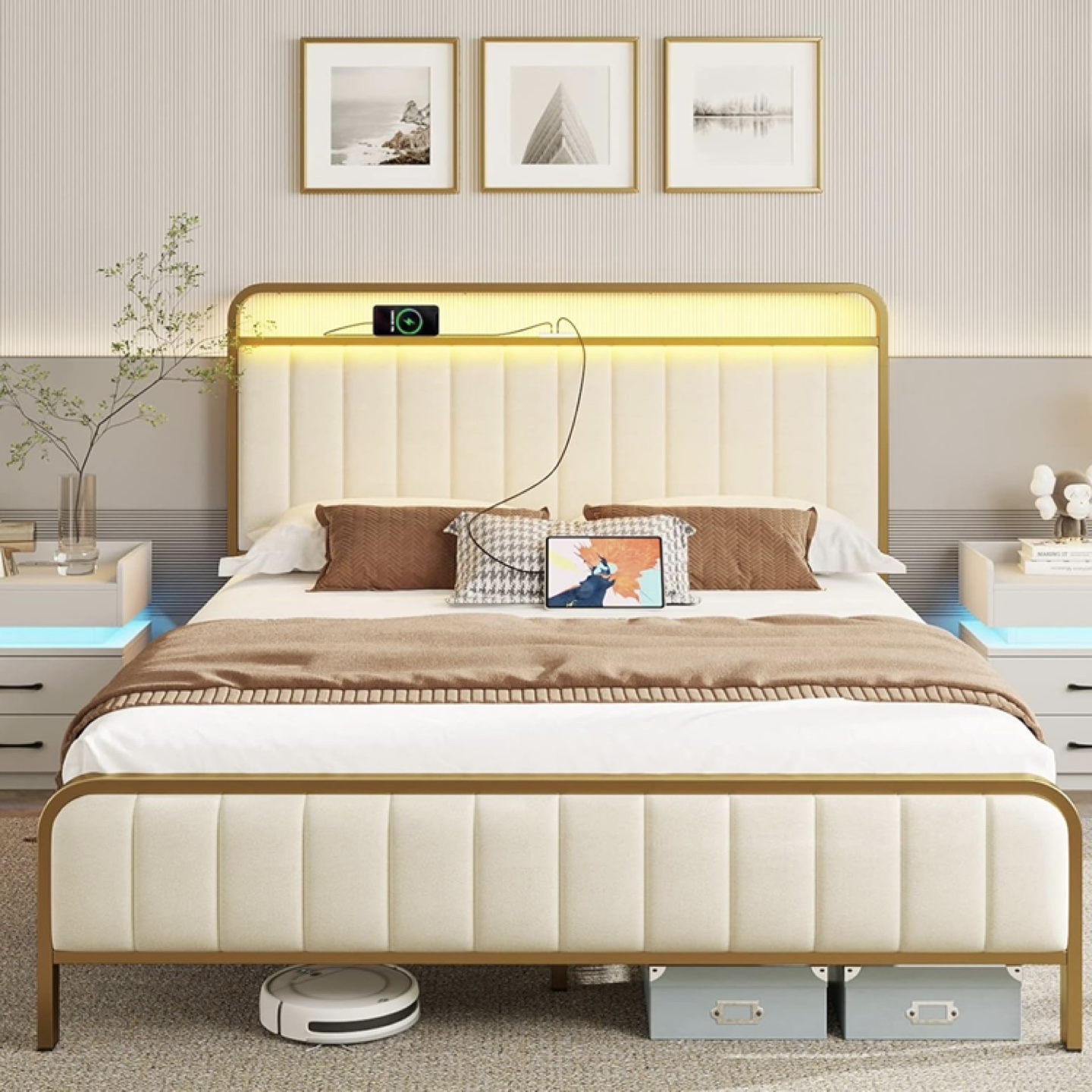 NO LIGHTS. $100 - Full (Double) Metal Bed Frame