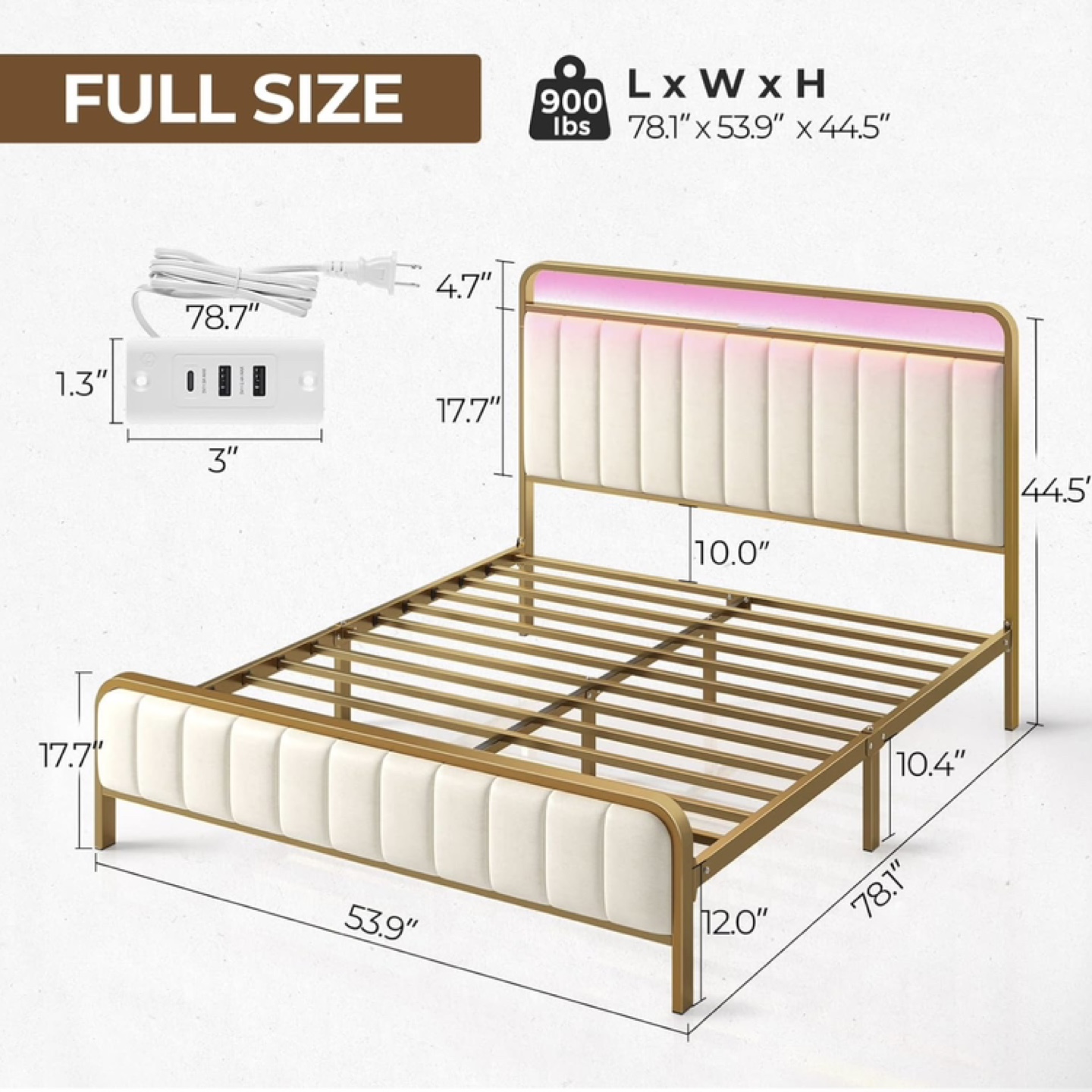NO LIGHTS. $100 - Full (Double) Metal Bed Frame - photo 2