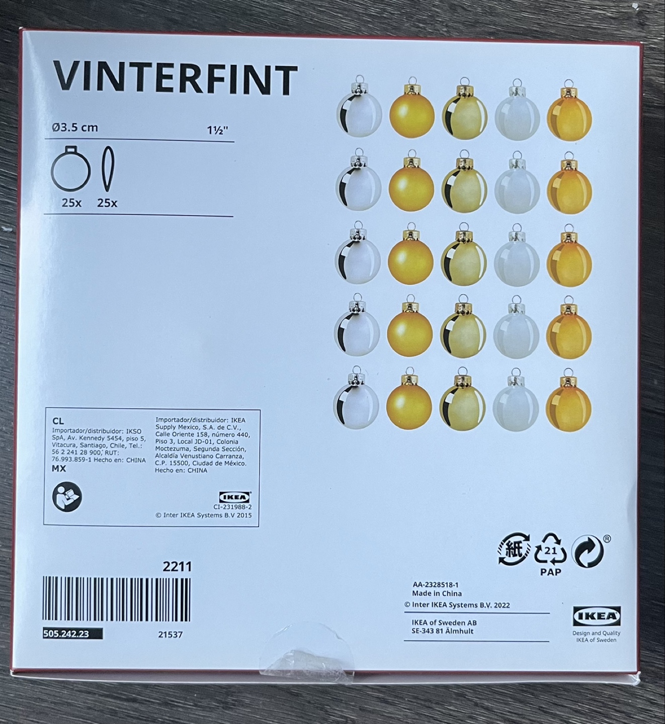 IKEA VINTERFINT 24-pack Christmas Ornaments - photo 3
