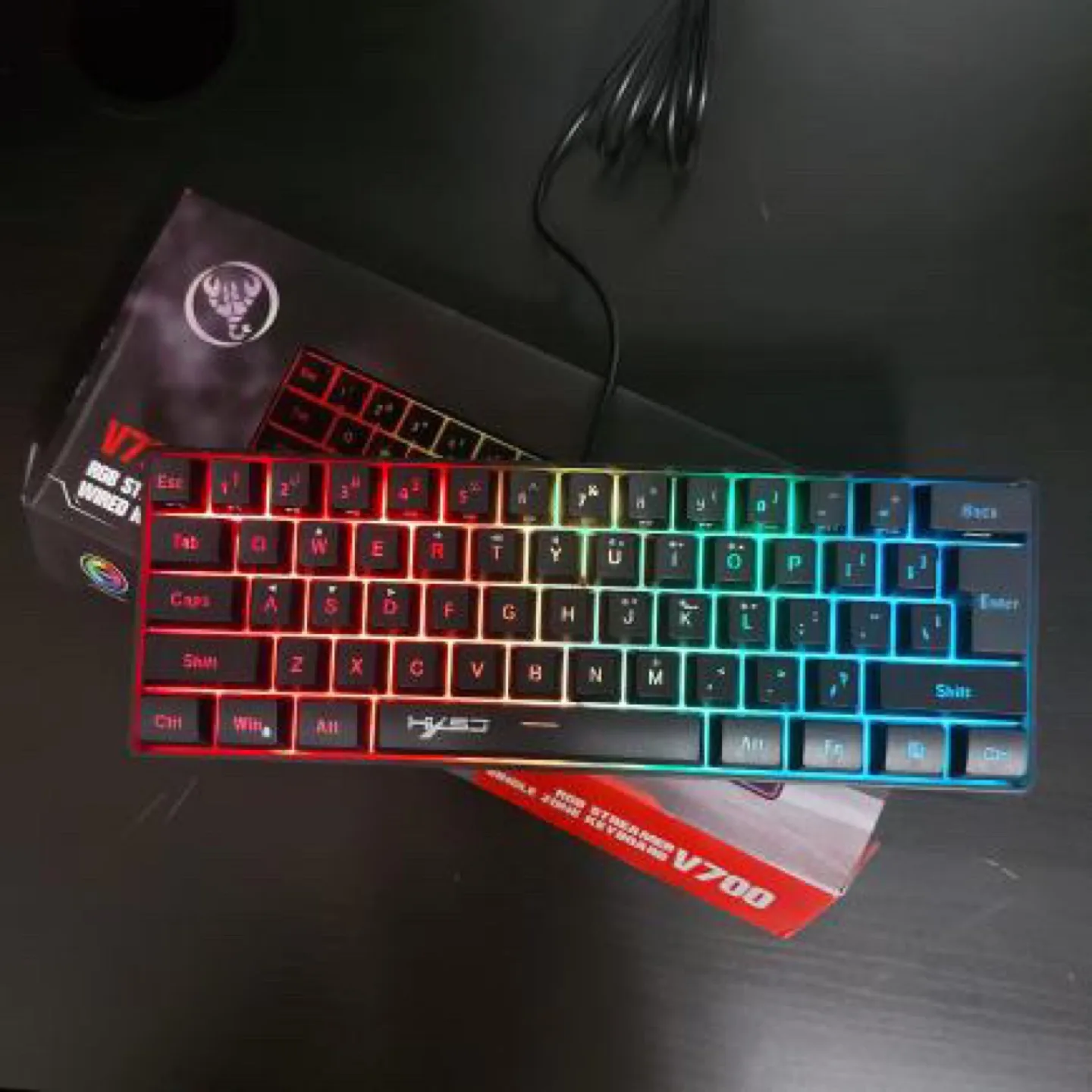 Hyso V700 RGB Wired Keyboard - Single Zone thumbnail
