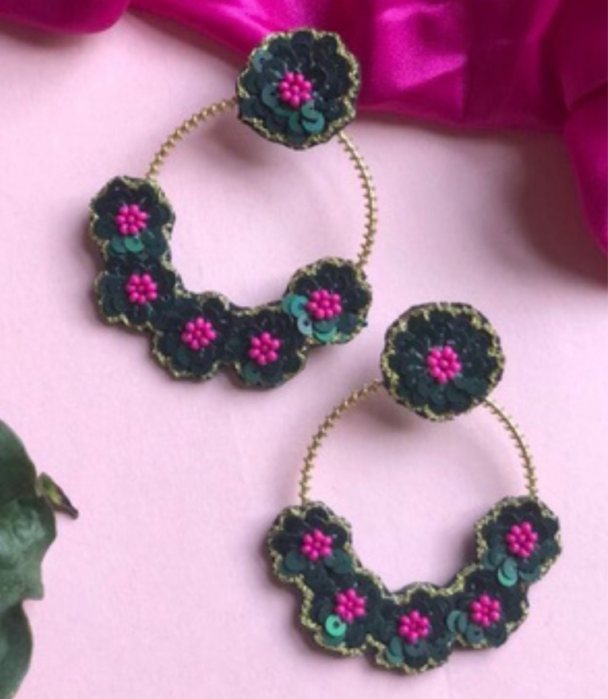 Aadhya green - unique blend of green and pink