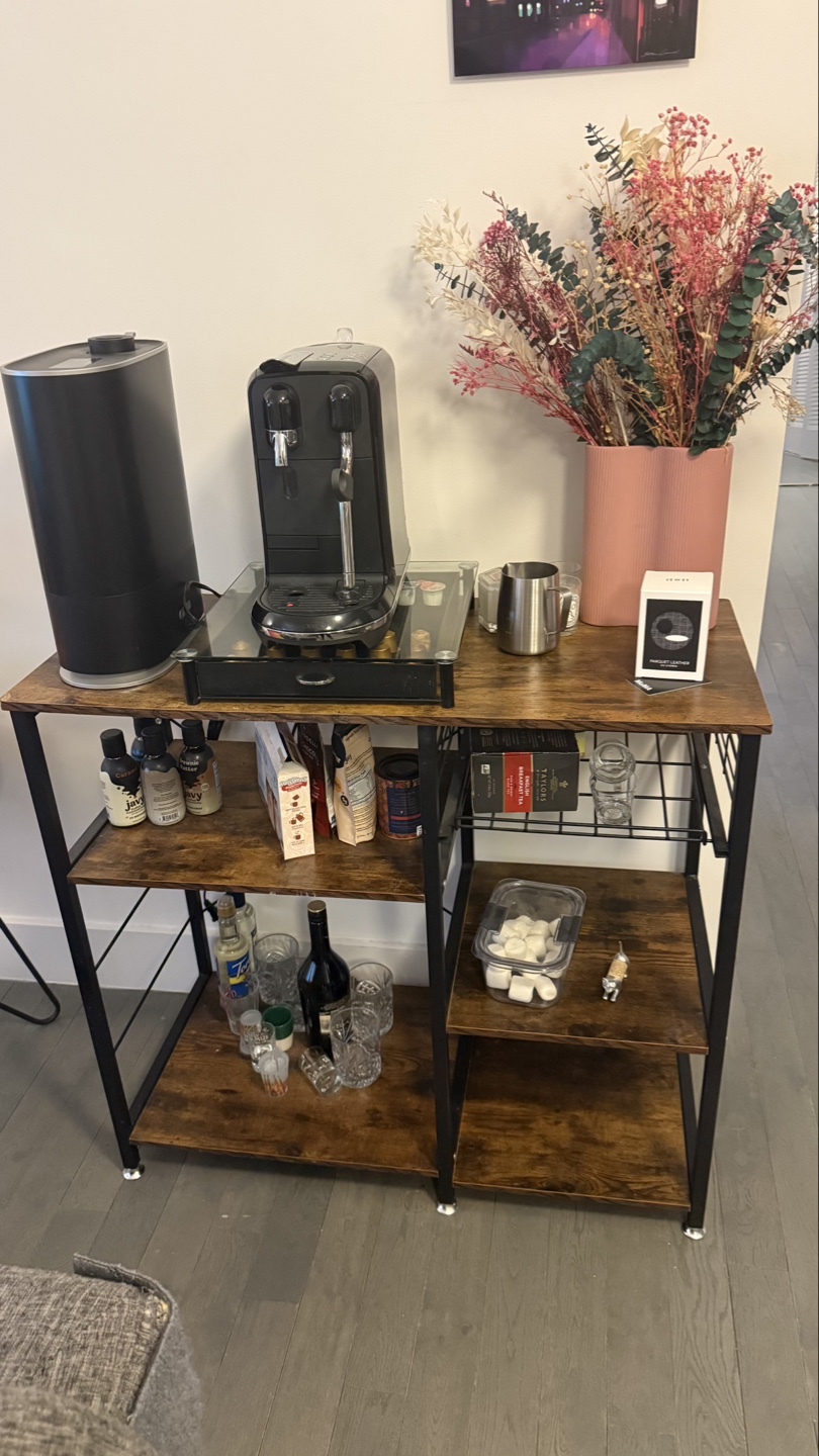 Rustic Brown 3-Tier Bar Cart