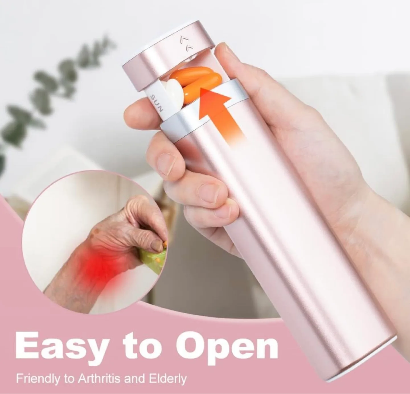 7-Day Pill Organizer with Easy-Open Case – Rose Gold image indicator(3)