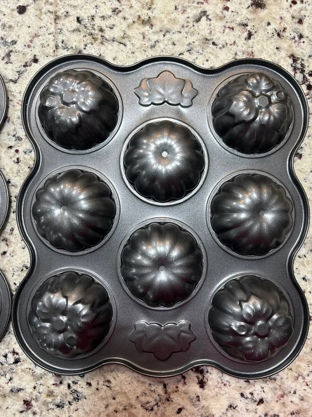 Two 12-Cup Mini bundt pumpkin flower Shaped Baking Pans image indicator(6)