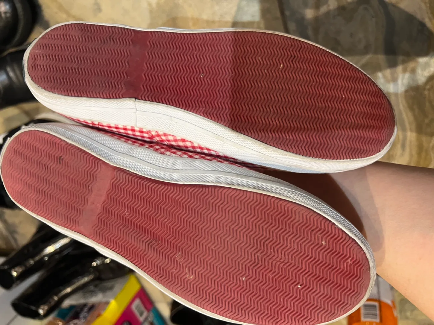 Tommy Hilfiger Red Gingham Slip-On Shoes image indicator(2)