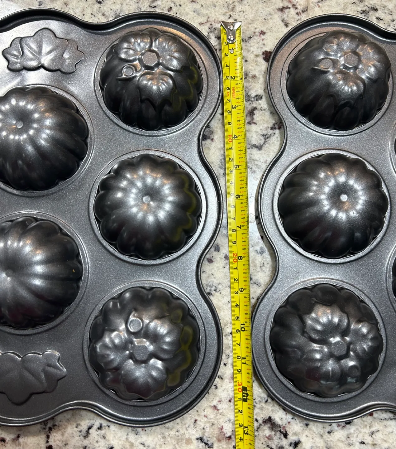 Two 12-Cup Mini bundt pumpkin flower Shaped Baking Pans image indicator(8)