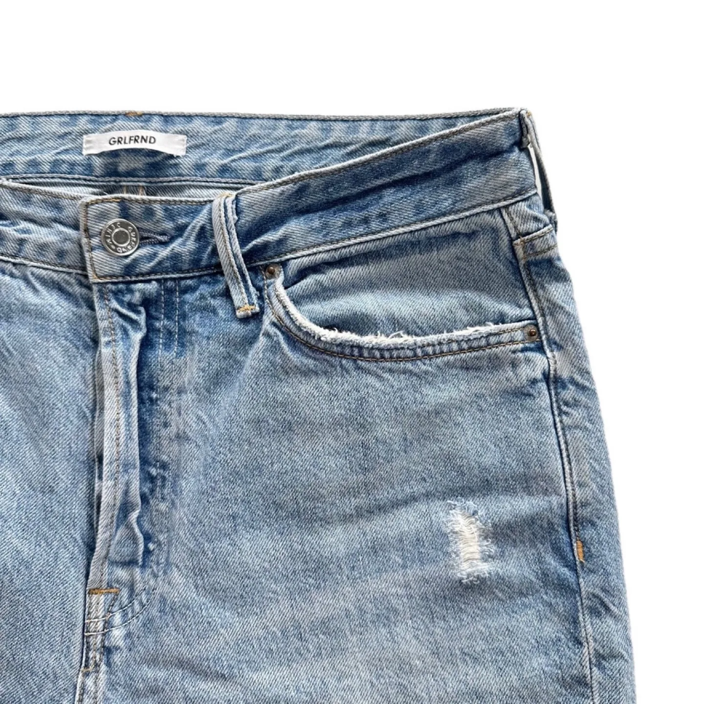 GRLFRND Devon Jeans - Botton Fly Crop Light Wash - Size 29 image indicator(3)