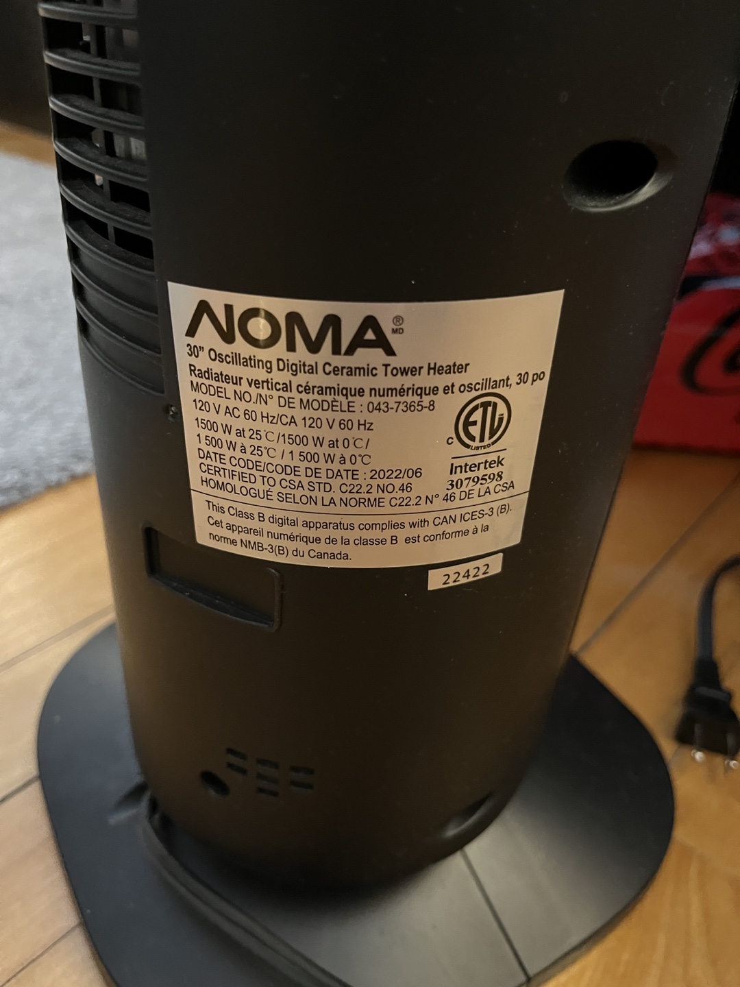 NOMA 30" Oscillating Digital Ceramic Tower Heater - photo 4