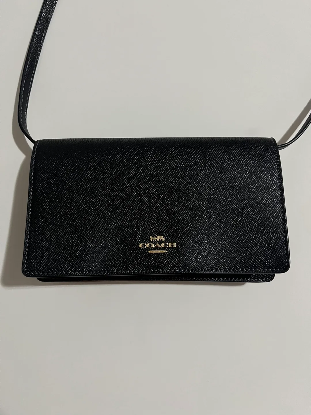 Coach Black Leather Crossbody Wallet