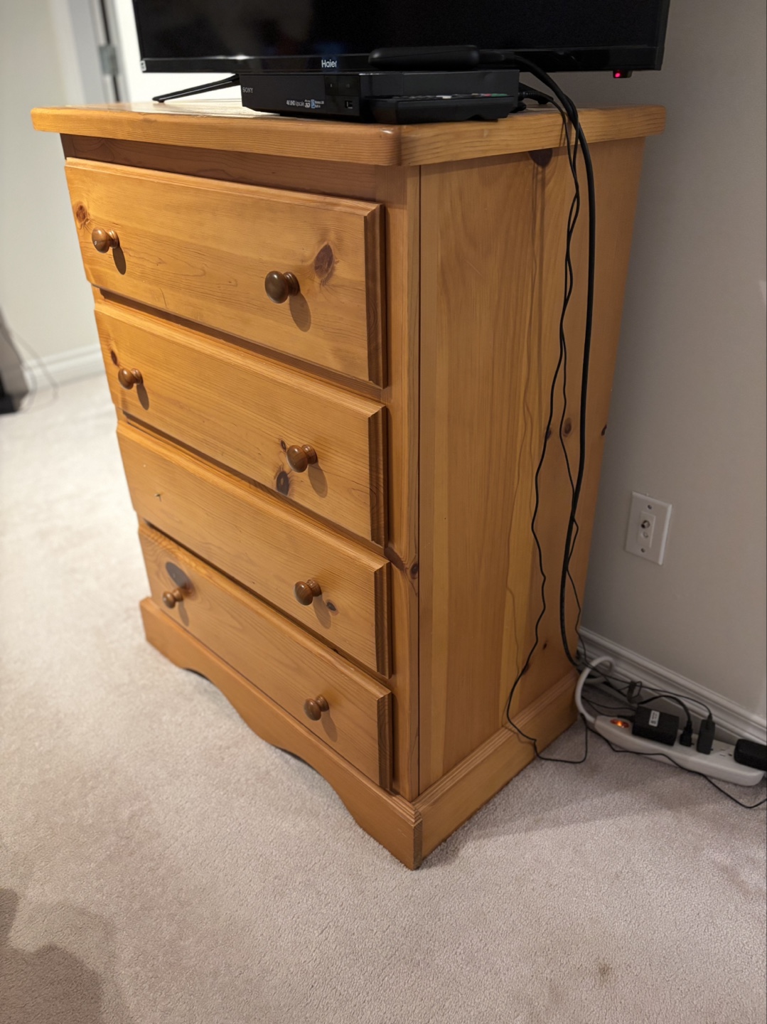 Solid Pine Wood Chest of Drawers - photo 3