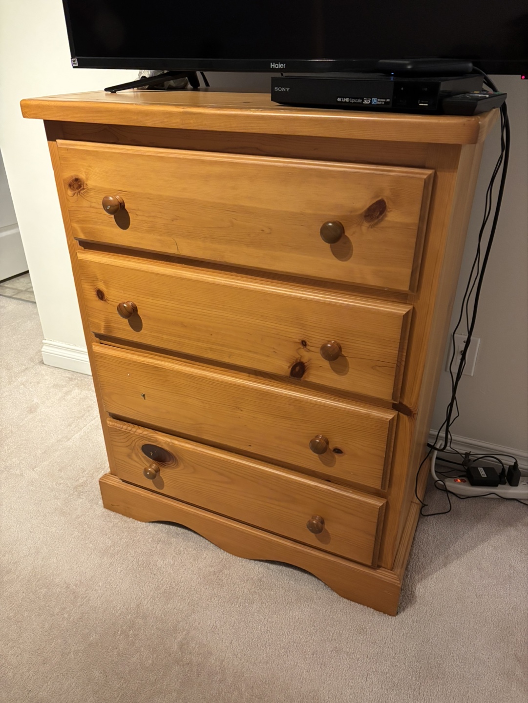 Solid Pine Wood Chest of Drawers