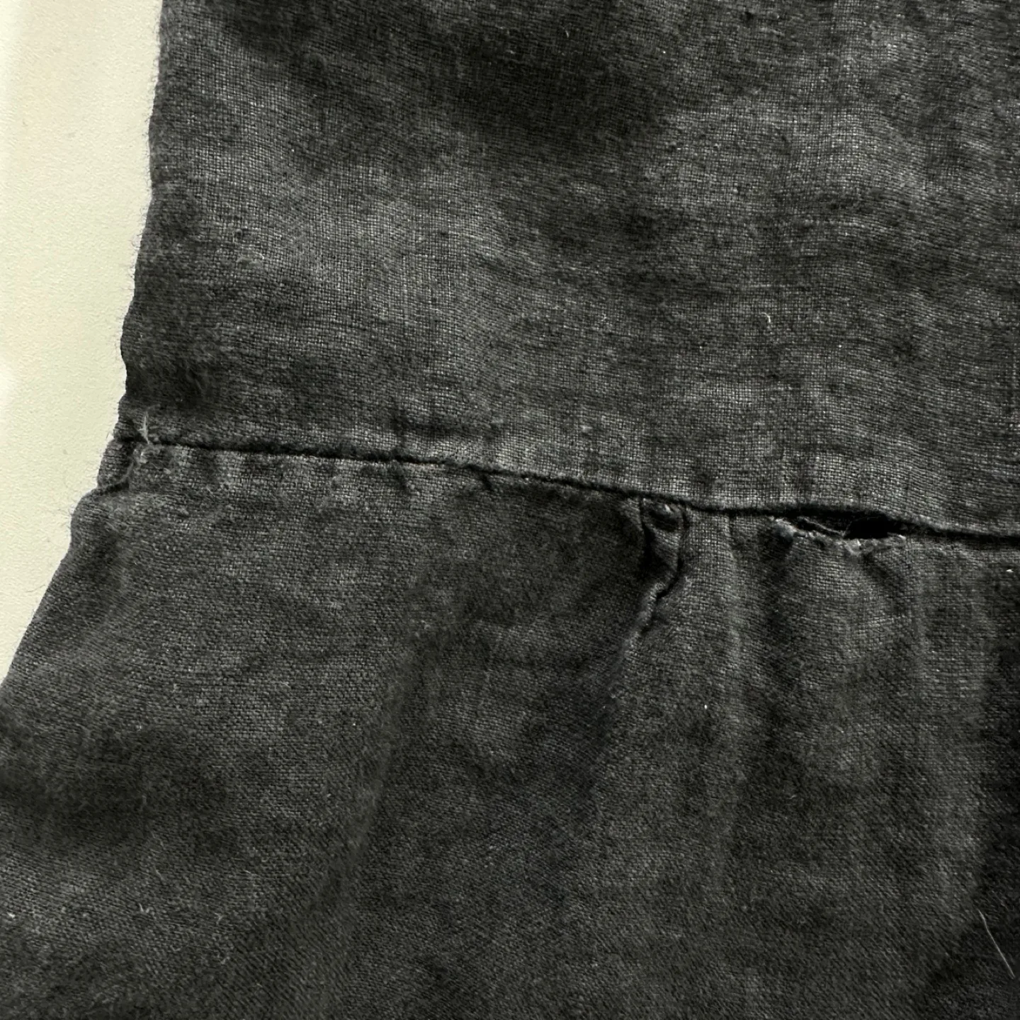 Valentina Nalidi Black Linen Tiered Midi Dress Size L image indicator(9)