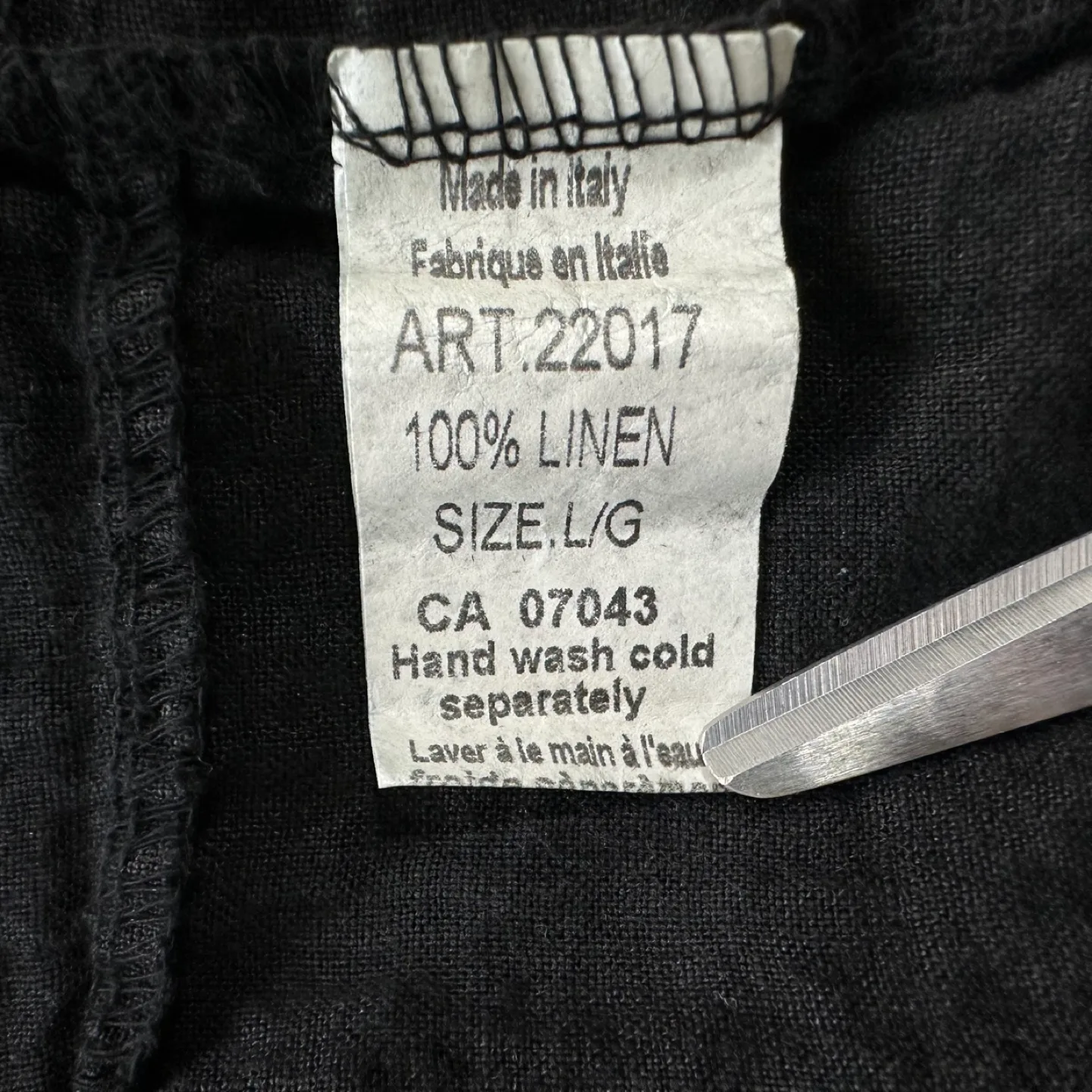 Valentina Nalidi Black Linen Tiered Midi Dress Size L image indicator(8)