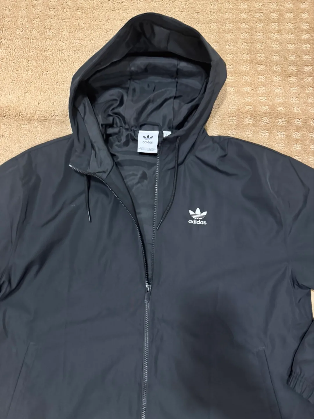 Adidas Black Windbreaker Jacket with Hoodie image indicator(3)