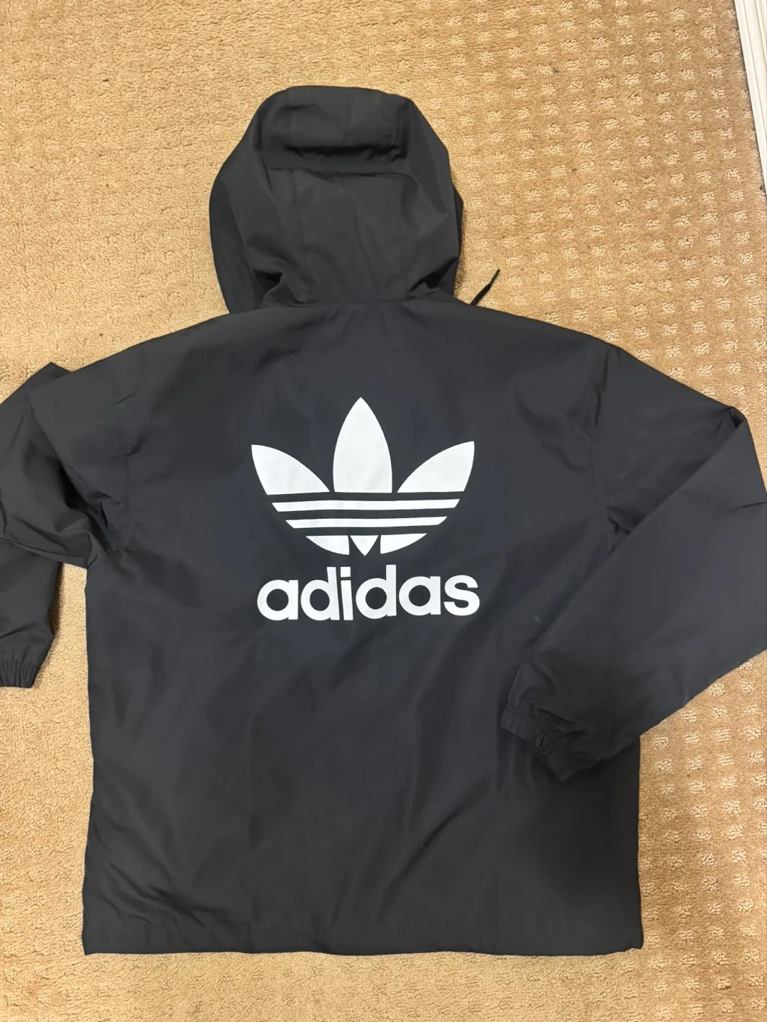 Adidas Black Windbreaker Jacket with Hoodie image indicator(2)