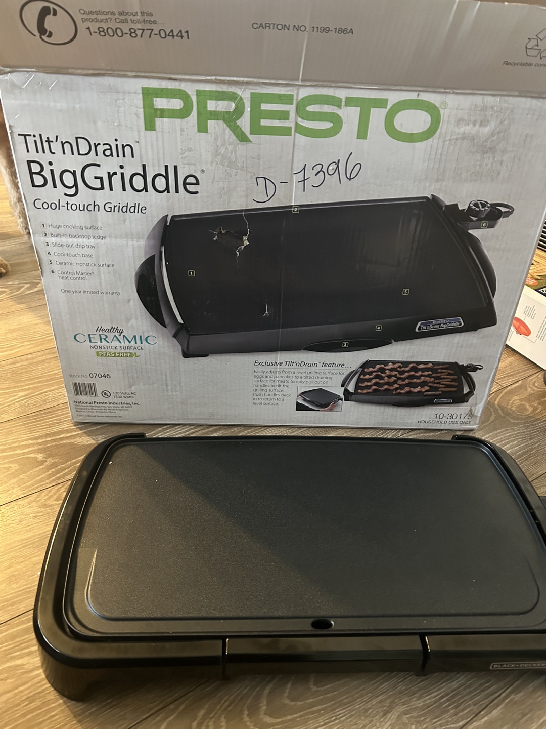 Presto Tilt'nDrain Big Griddle - Cool-Touch Griddle - photo 2