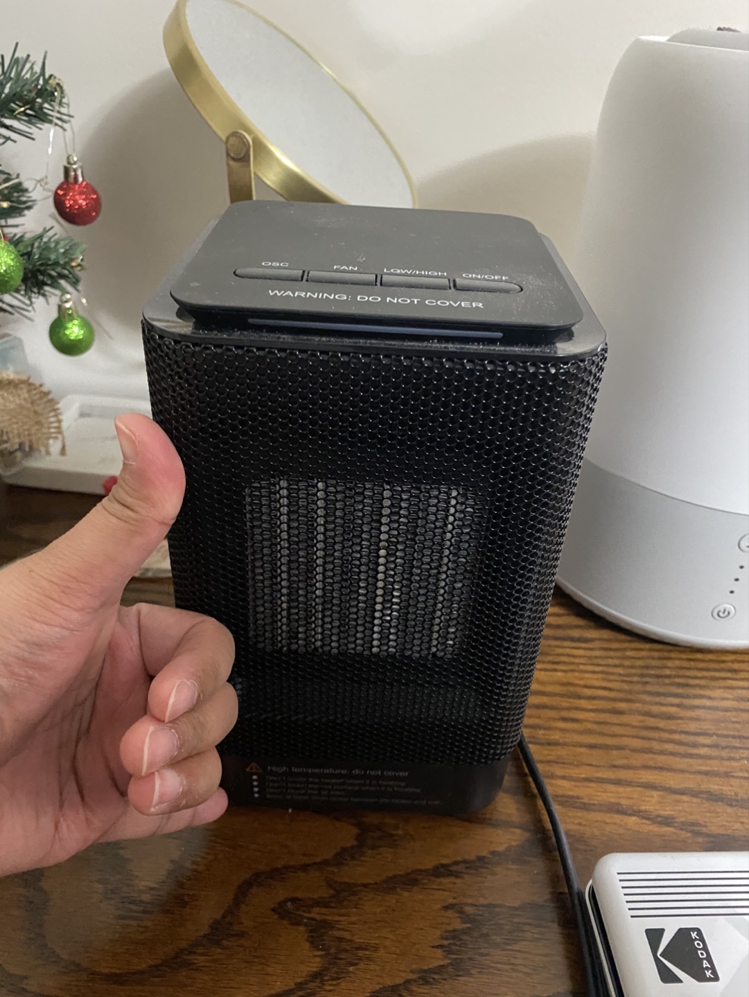 Black Oscillating Ceramic Heater - photo 2