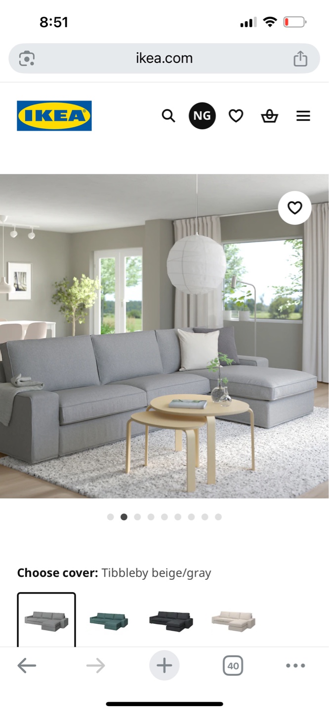 IKEA VALLENTUNA Sectional Sofa - Beige/Grey - photo 3