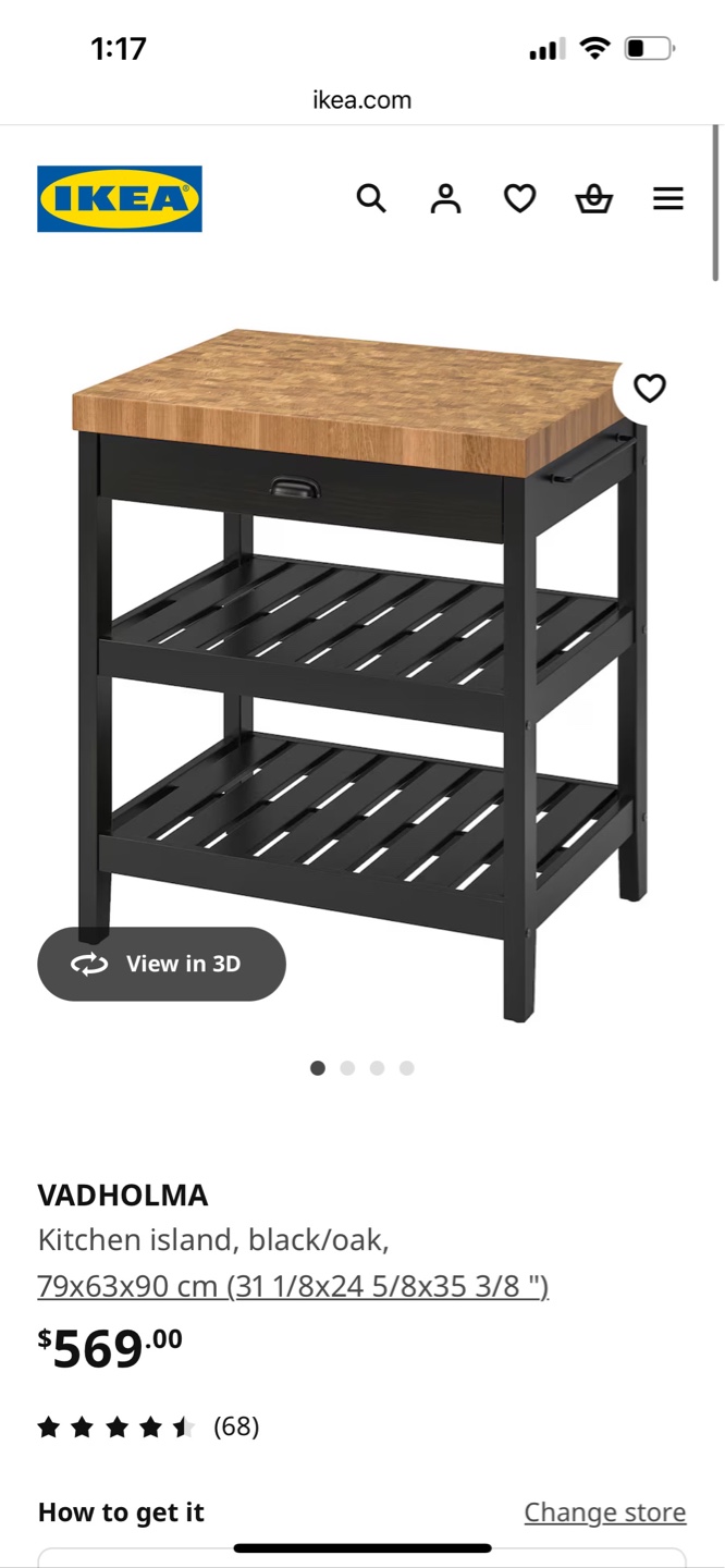 IKEA VADHOLMA Kitchen Island - Black/Oak - photo 4